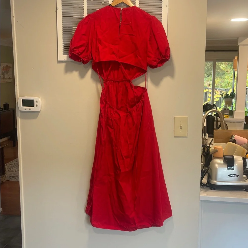 Zara Red Women's Cutout and Backless Dress - Picture 3 of 5
